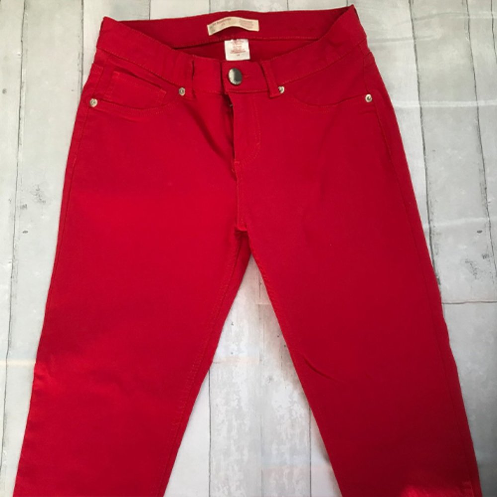 No Boundaries Red Skinny Stretch Jeans